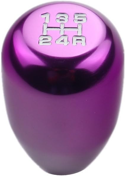 DEWHEL Pomo de cambio manual de 5 velocidades M12x1.25 Tornillo en aluminio morado