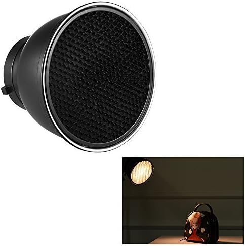 Andoer Difusor reflector estándar de 7 pulgadas con rejilla de panal de 60 para Godox YONGNUO Bowens Mount Studio Strobe Flash Light Speedlite