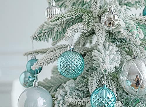 YYCRAFT Adornos de bola de Navidad de 34 quilates de 1.2 pulgadas para árbol de Navidad, decoraciones de Navidad, ganchos inastillables incluidos
