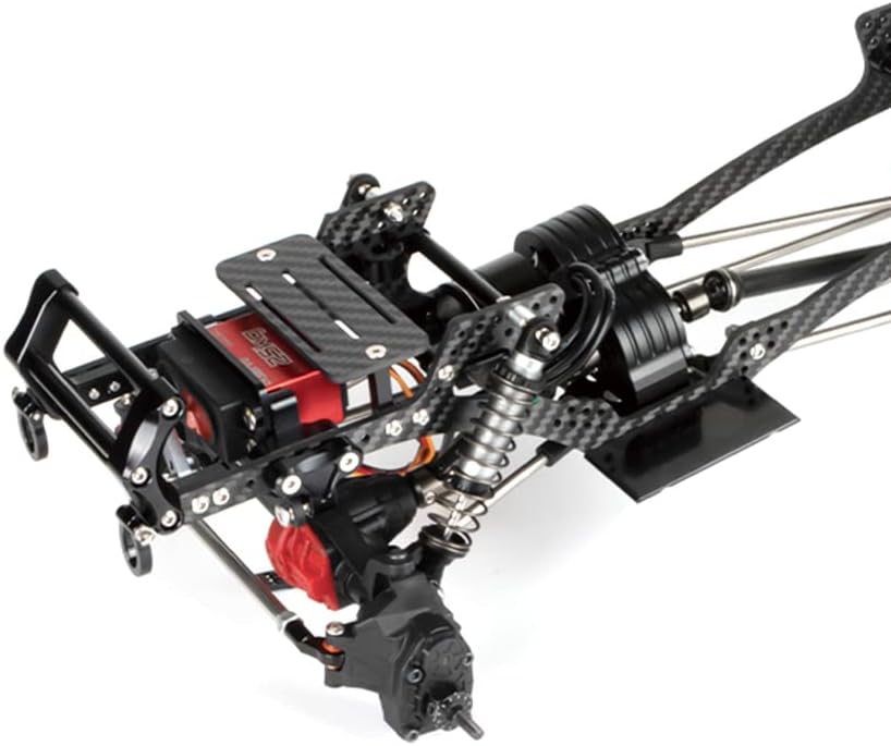 Caja de cambios de transmisión de metal, rieles de marco de fibra de carbono para 110 RC Crawler LCG Chassis Axial SCX10 II 90046 90047 86100