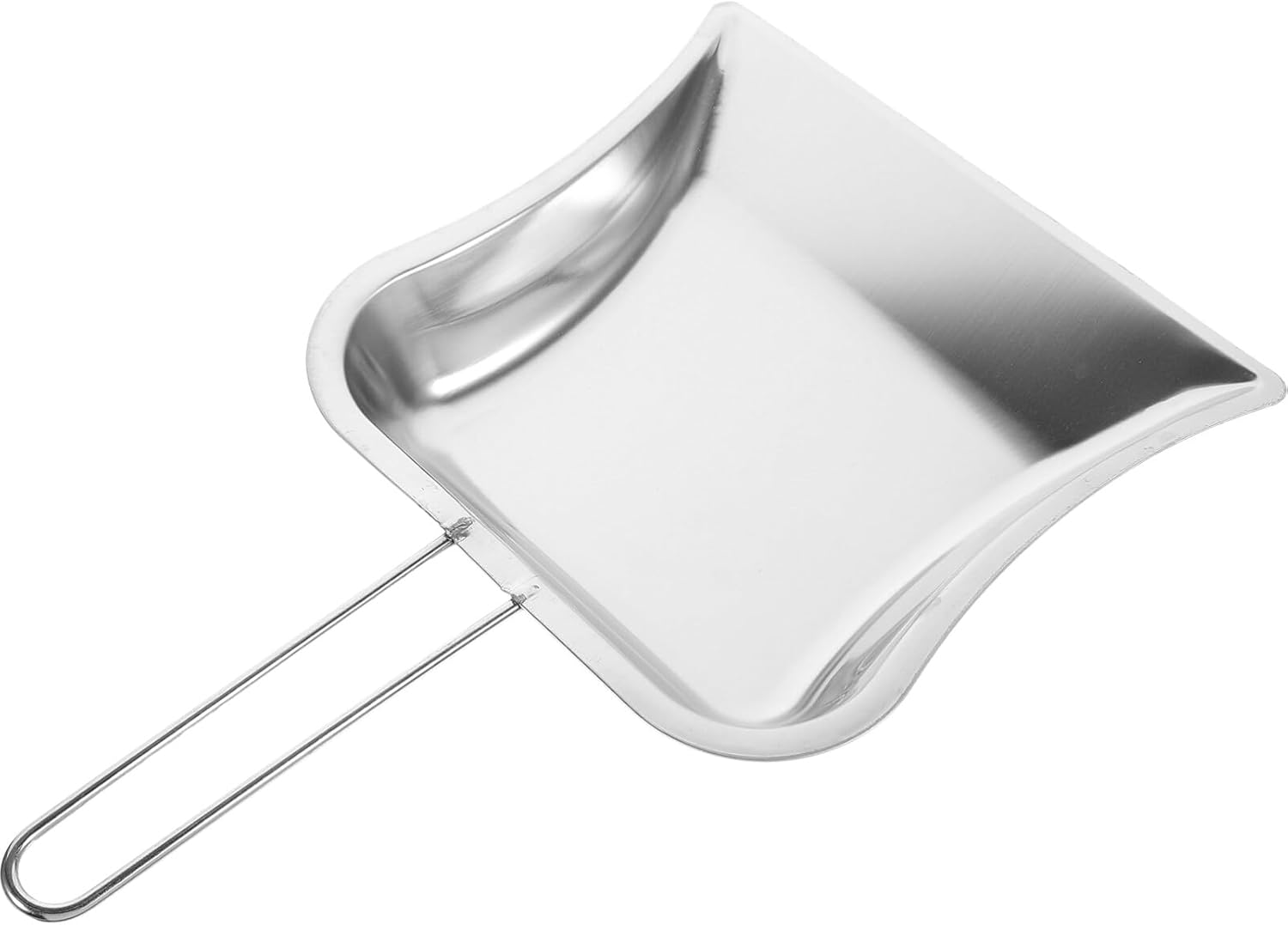 GLEAVI Sartén de metal resistente  Sartén de acero inoxidable con asa, pala de basura de mano, borde de precisión, pequeño recogedor para el hogar,