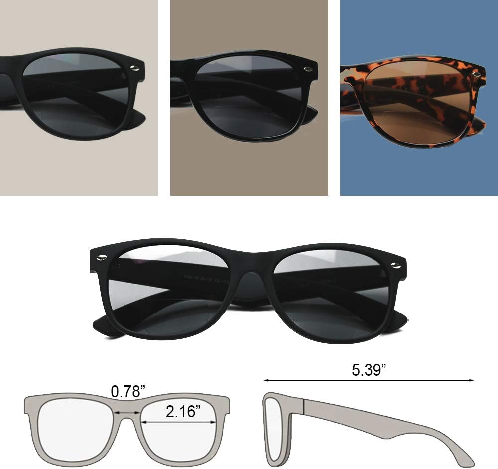 Yogo Vision Lentes de sol bifocales de lectura para hombres y mujeres, estilo retro, protección solar UV400, lentes de lectura para exteriores