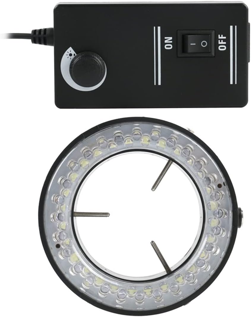 Kit de microscopio, 56 unidades, 144 unidades, lámpara LED de anillo de microscopio iluminadora para video industrial, estéreo, microscopio,