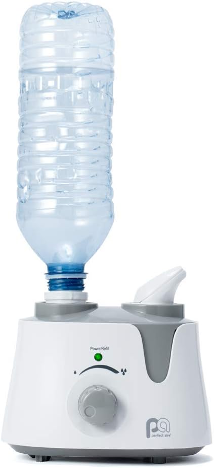 PerfectAire PAU1 Humidificador ultrasónico personal de niebla fría con adaptador de botella de agua para habitaciones pequeñas, viajes, oficinas y