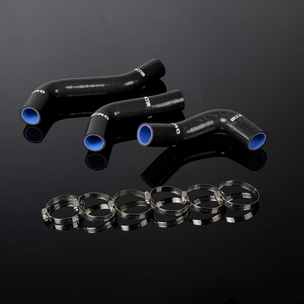PIT66 Kit de manguera de radiador de silicona, compatible con Mazda Roadstar Miata MX-5 NA6CE B6ZE 1.6L negro con abrazaderas 1989-1993