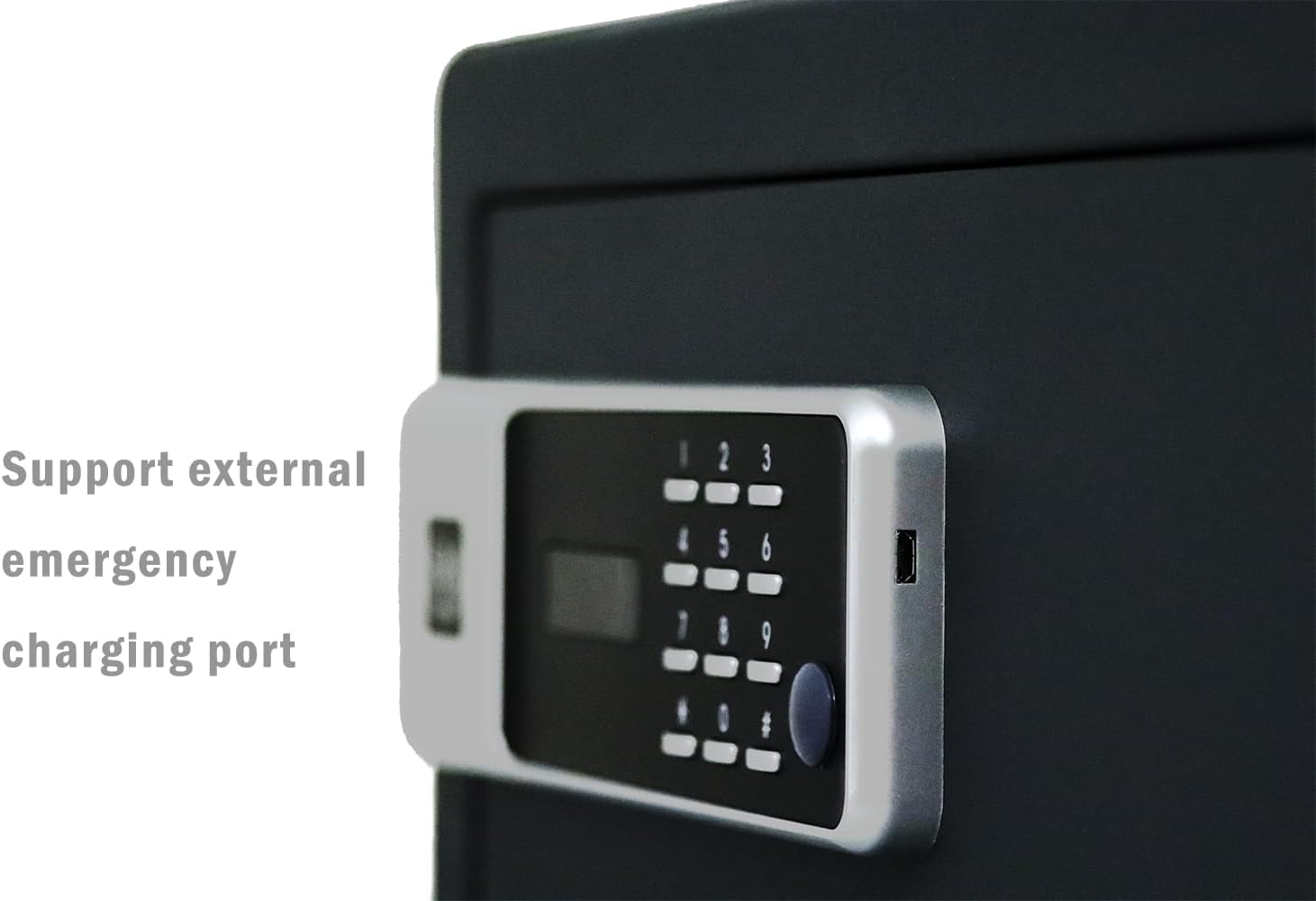 Protex H4-2043ZH-BLACK – Caja fuerte personal con apertura de 3 vías Llave de emergencia, funciona con tarjeta, teclado digital. Luz interior LED,