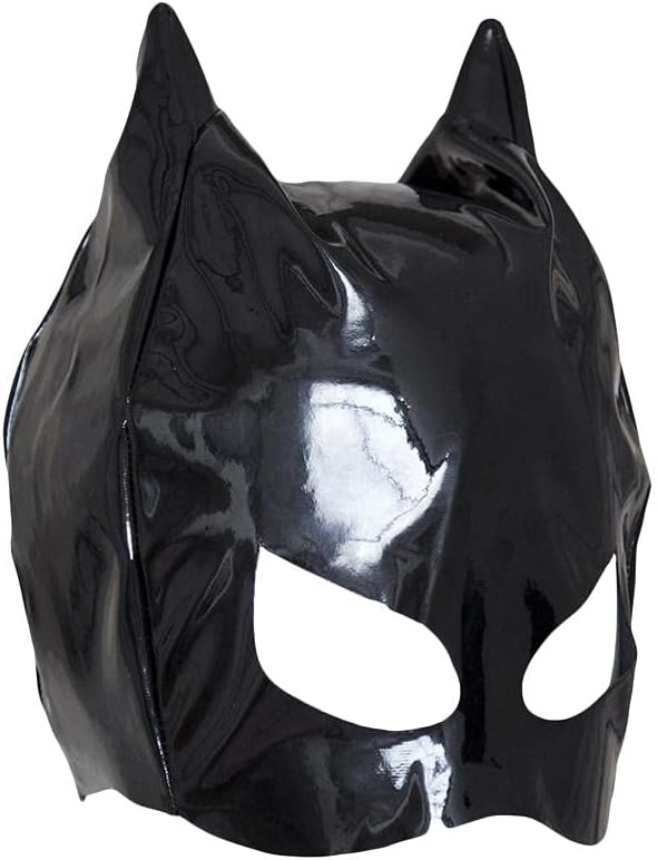 Máscara de gato de Halloween para mujer, máscara de piel sintética negra, máscara de Halloween para carnaval, fiesta, cosplay, talla M