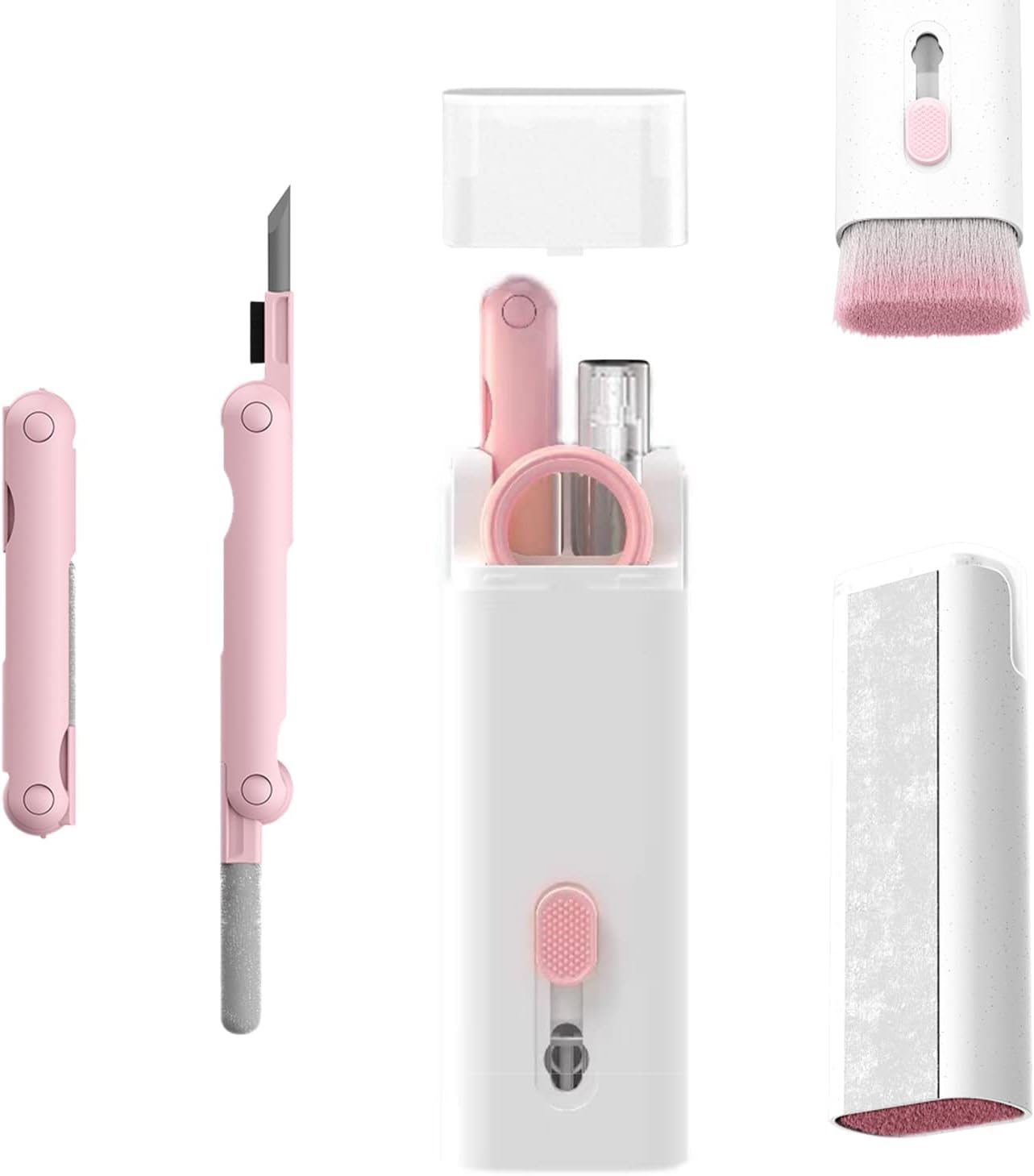 Limpiador para laptop, juego de limpiador de teclado 7 en 1, kit de limpieza de auriculares para MacBook, tableta y cepillo para polvo de pantalla,