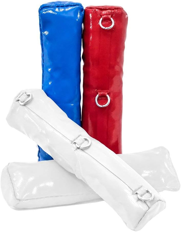 Juego de 4 almohadillas de esquina de anillo de lucha para figuras de acción de lucha rojo, blanco y azul