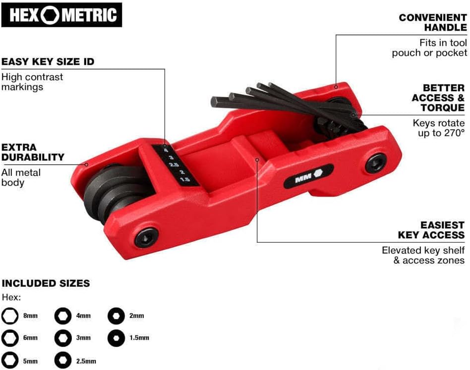 48-22-2183 para Milwaukee 17 Llave hexagonal plegable SAEsistemas métricos 270 – 2PC