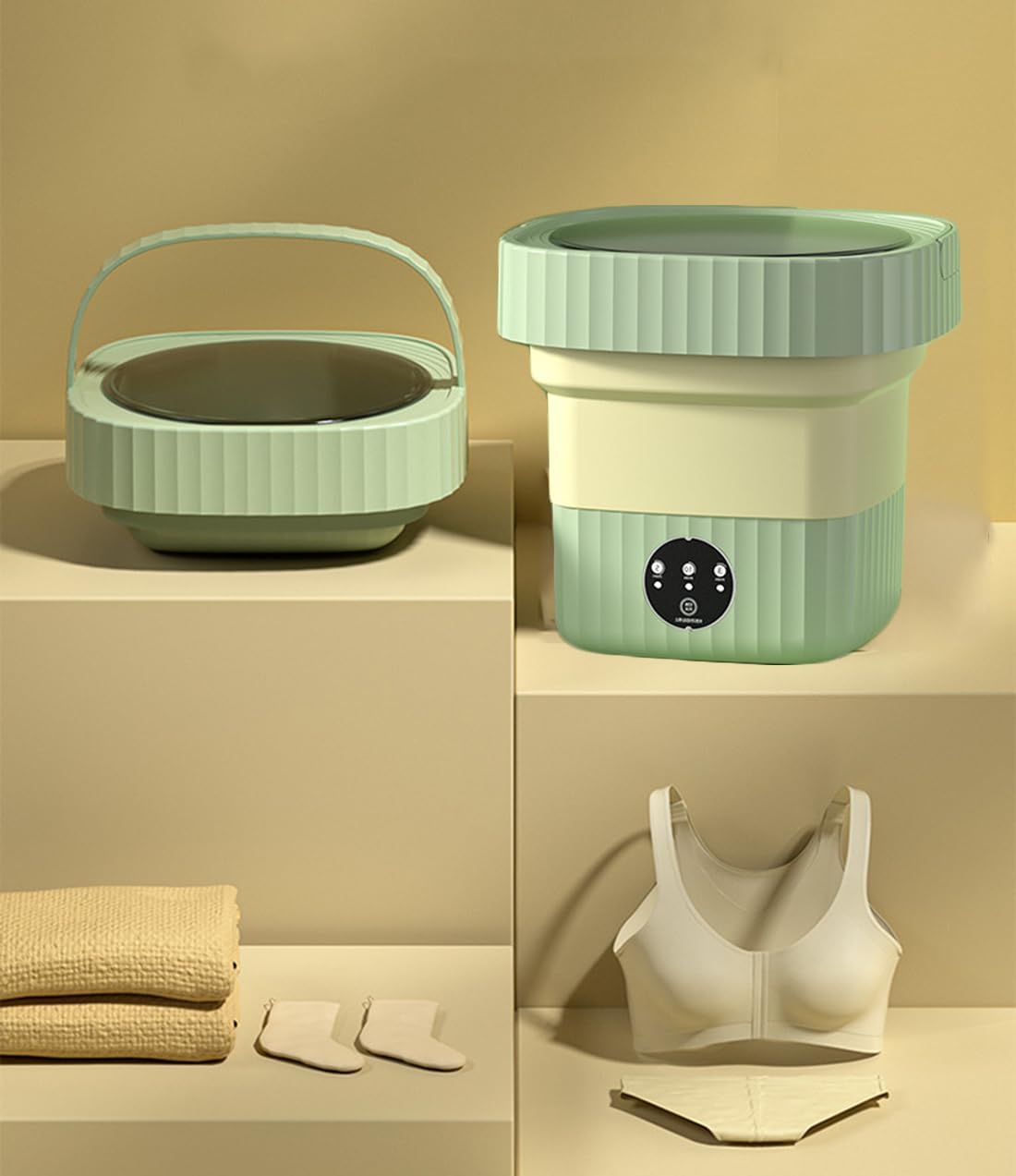 Lavadora portátil, mini lavadora plegable, pequeña lavadora para ropa interior, ropa de bebé o artículos pequeños, adecuada para apartamentos,