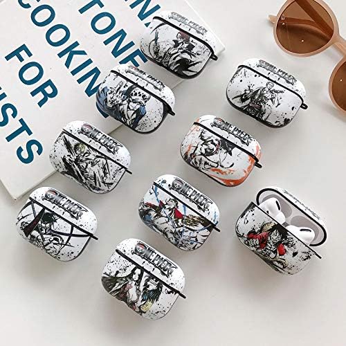 BONICI Funda protectora para AirPods Pro, creativo anime héroe temático chino paisaje pintura estilo blanco negro suave silicona TPU cubierta de