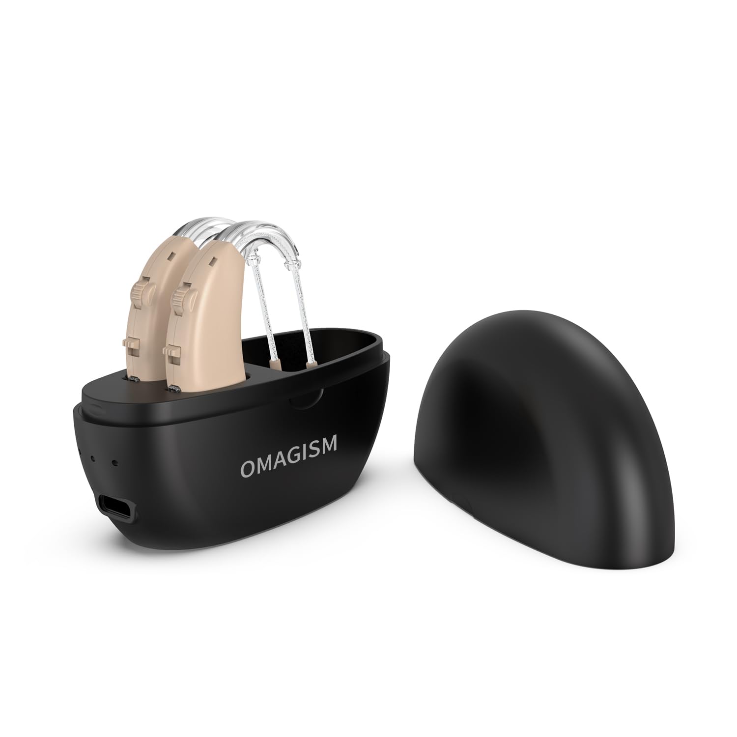 audífonos para personas mayores recargables con cancelación de ruido, audífonos OTC con Bluetooth, caja de carga con pantalla de energía, sin