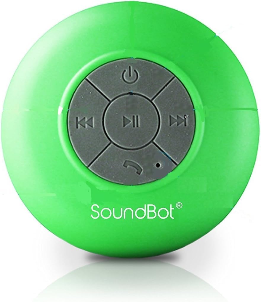 Soundbot SB510 HD Altavoz de ducha Bluetooth resistente al agua, manos libres portátil con micrófono integrado, 6 horas de tiempo de reproducción,