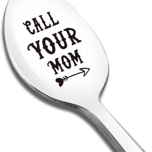 Cuchara con texto en inglés “Call Your Mom”, regalo divertido para mamá, madre, helado, té, café, cereales, cuchara para amantes de los cereales, el Cuchara con texto en inglés “Call Your Mom”, regalo divertido para mamá, madre, helado, té, café, cereales, cuchara para amantes de los cereales, el