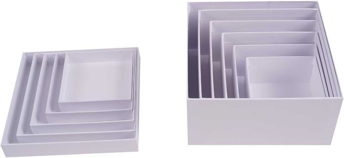 Lyforpyton Cajas de regalo cuadradas con tapas, juego de 6 cajas de regalo blancas para dama de honor, propuesta de boda, cumpleaños, baby showers