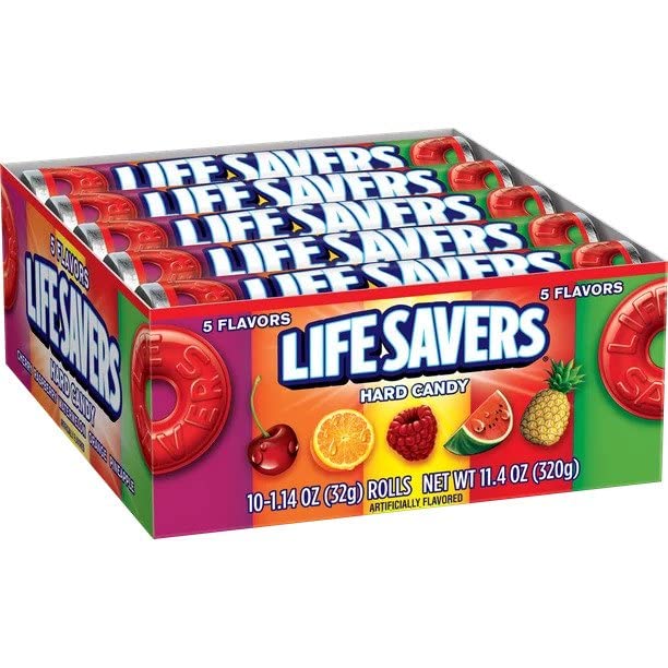 LIFE SAVERS – Caramelo duro de 5 sabores a granel, 1.14 onzas (10 paquetes individuales) (paquete de 10)