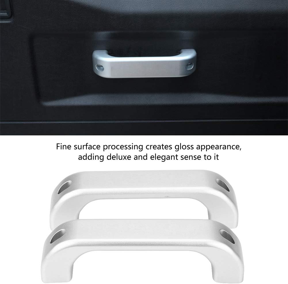 Keenso Manija de puerta interior plateada para Land Rover Defender, manija de puerta interior de aleación de aluminio cromado para Land Rover