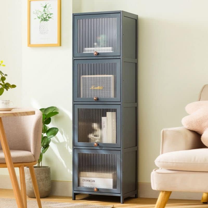 CraftThink Armario de almacenamiento alto, gabinete de acento moderno de mediados de siglo, patas rectas, gabinete de despensa de cocina con puertas