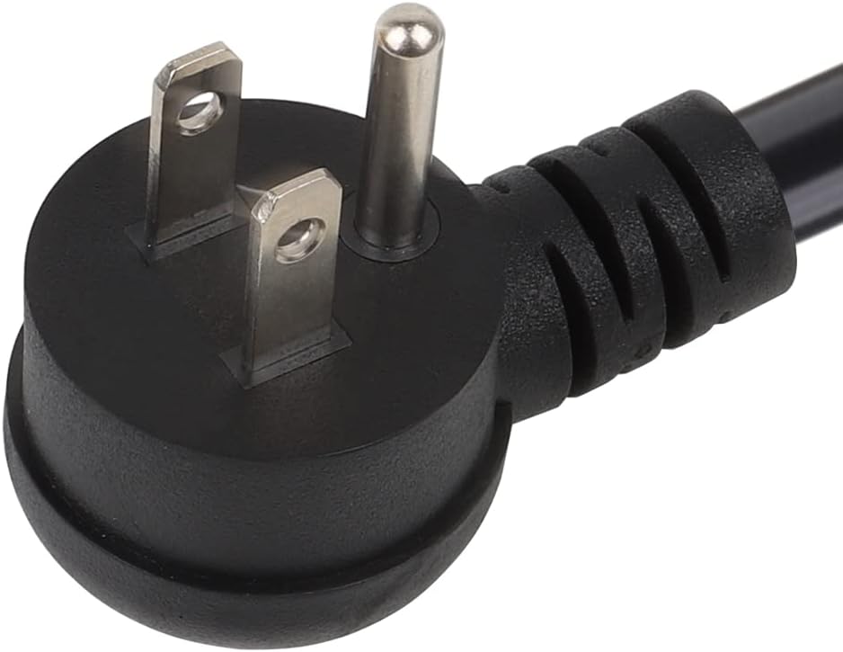 Cable de extensión Nema 5-15P en ángulo recto de 3 puntas, ángulo 3P macho a ángulo 5-15R hembra Cable de alimentación de extensión SJTW 14AWG 1FT,