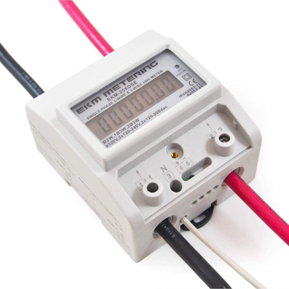Kit de medidor eléctrico de kWh y caja interior – Medidor de energía de 23 cables, monofásico, 120 V hasta 120240 V de paso de kWh con kit de