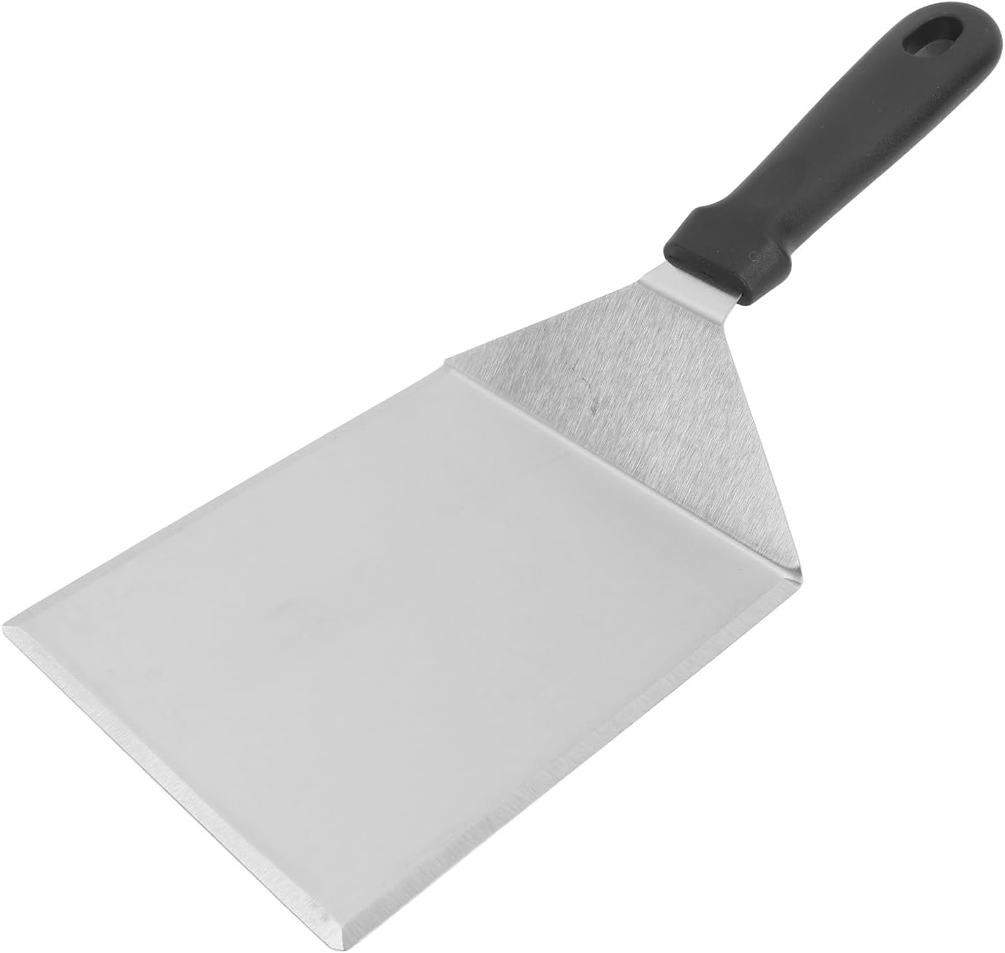 Espátula de pizza de acero inoxidable, espátula de cocina para pasteles, pizza, panqueques, salteado, cocina (espátula cuadrada, mango de plástico)