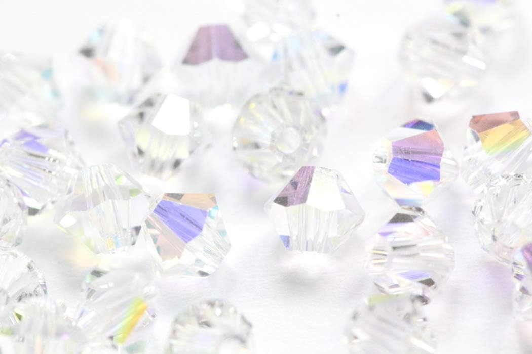 500 cuentas de cristal bicono facetadas sueltas Preciosa auténticas de 0.157 in (0.16 pulgadas) de cristal pequeño AB compatibles con cristales de