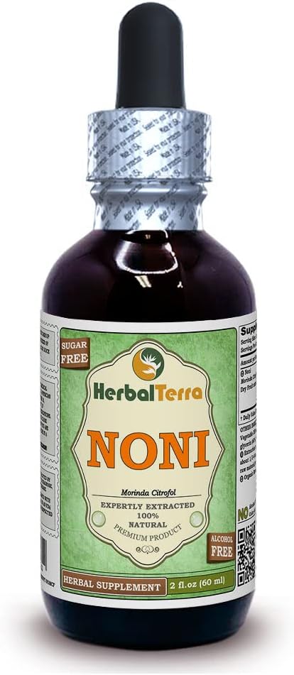 Noni (Morinda Citrofol) Glicerita, Frutas Secas Orgánicas Extracto Líquido Sin Alcohol 2 oz