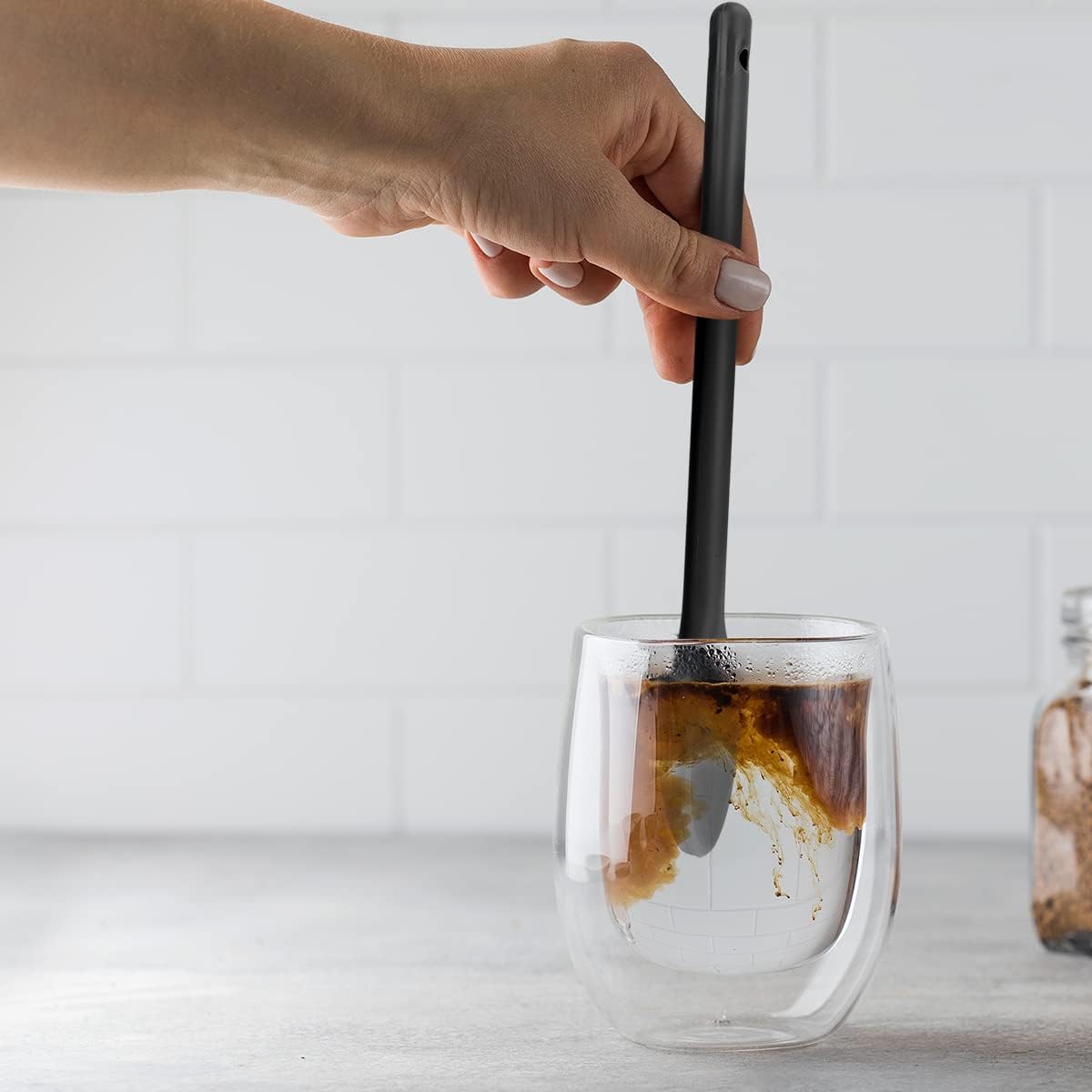 Juego de 3 cucharas para remover para cocinar, cucharas de silicona de mango largo de 12 pulgadas, cucharas de mezcla antiadherentes para cocinar,