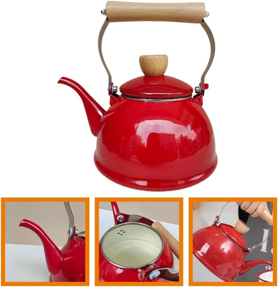 OSALADI Olla de inducción de cafetera de caldera de esmalte espesada