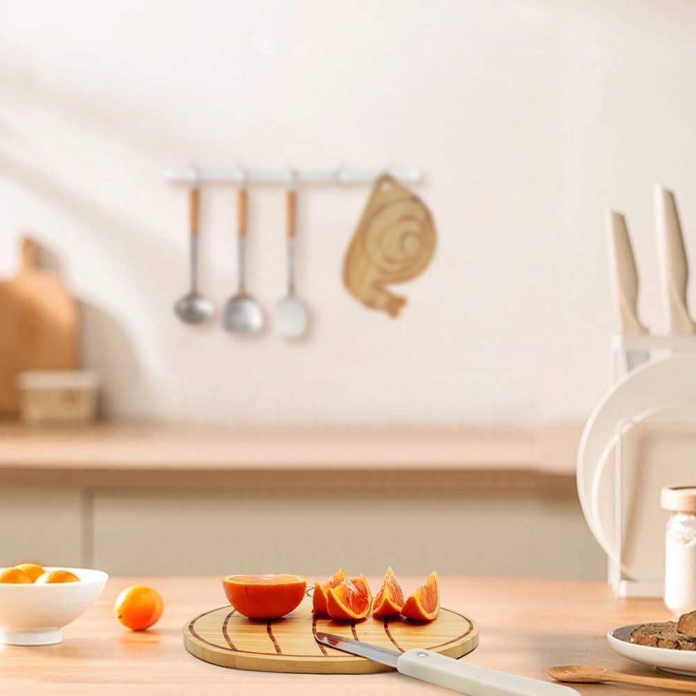 Juego de tabla de cortar de bambú pequeña, mini tabla de cortar de madera de frutas, tabla de queso con forma de caracol y abeja