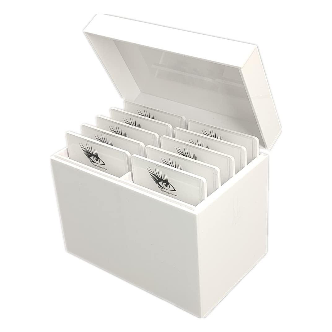 Caja de almacenamiento de pestañas acrílicas de 10 capas, organizador de maquillaje, pestañas postizas, soporte de paleta de pegamento, extensión de
