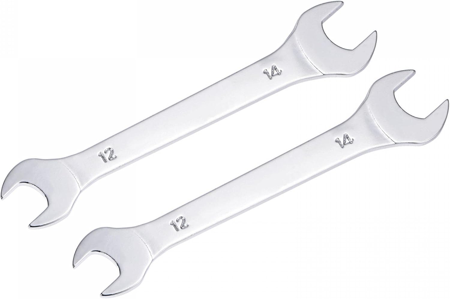 uxcell Llave fina de extremo abierto, espejo métrico de 0.472 in x 0.551 in, acero de alto carbono, para mantenimiento doméstico y reparaciones