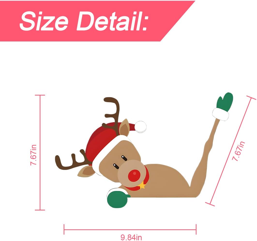 Calcomanía de decoración navideña para limpiaparabrisas trasero, calcomanías de brazo agitado de Papá Noel, impermeable, autoadhesiva, decoración de
