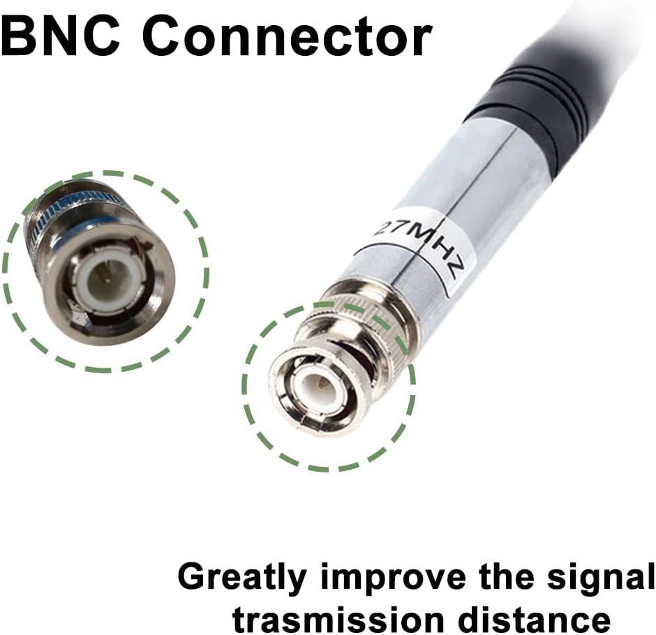 Antena CB de 27 MHz telescópica con base magnética de 2.16 pulgadas y cable de 196.85 pulgadas PL259 conector BNC macho de 9 pulgadas a 51 pulgadas