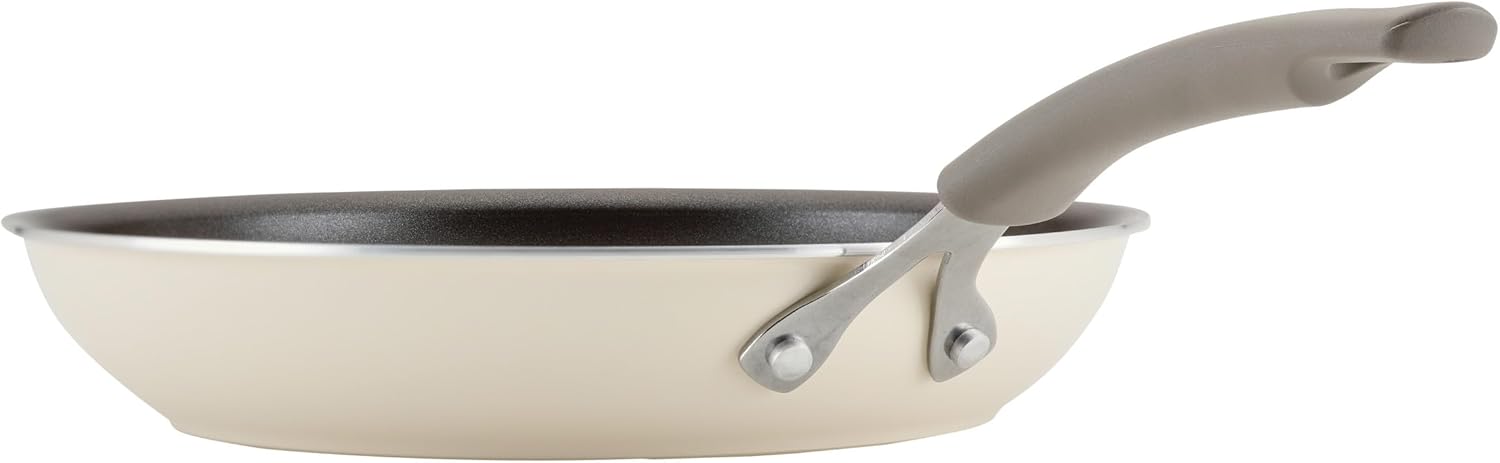 Rachael Ray Cook + Create – Juego de sartenes antiadherentes, 9.5 pulgadas y 11.75 pulgadas, almendra