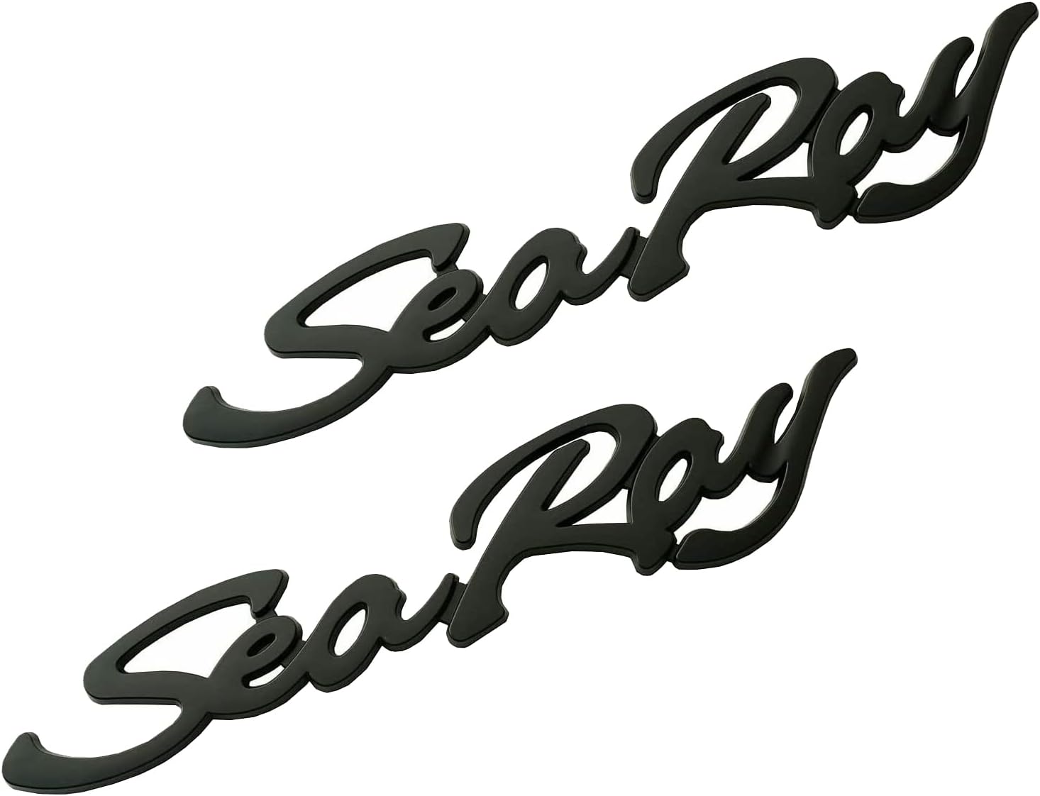 2pcs Sea Ray Searay Script Emblem 3D Badge Letters Nameplate Self-Adhesive Sticker Boat Logo 12-34″ New (Black)