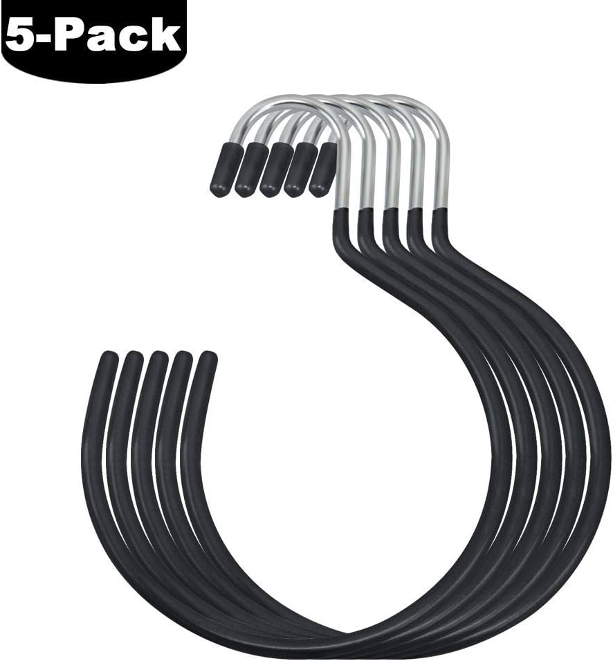 HangerSpace Perchas para cinturón, bufandas, anillos, 5 piezas antideslizantes para colgar lazos, organizador de armario, soportes de accesorios