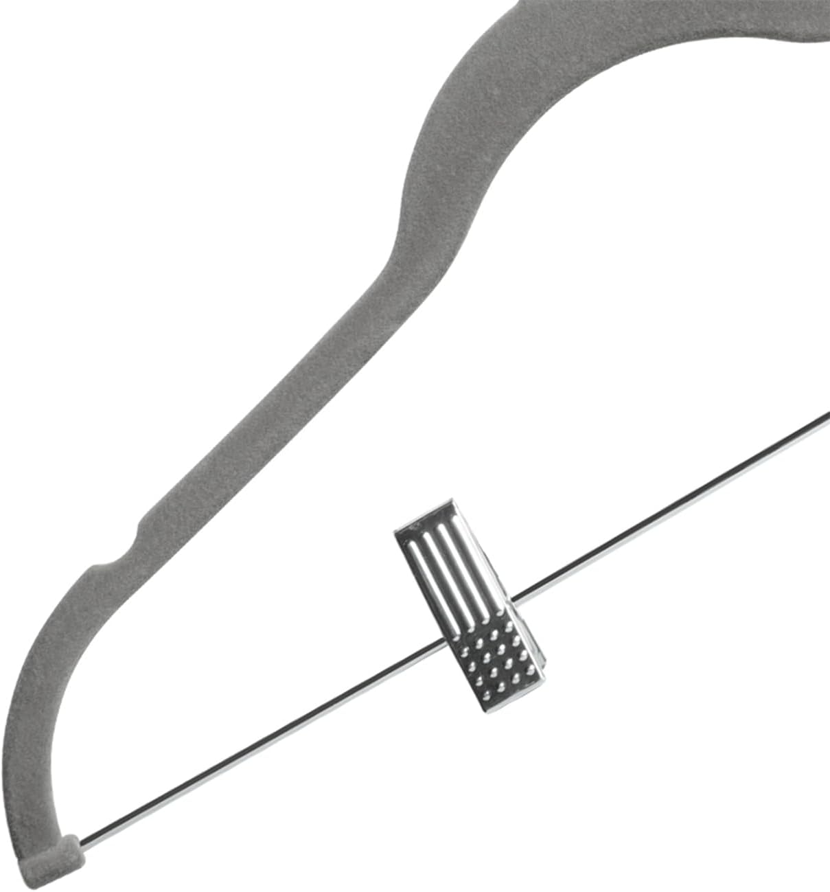 Perchas de terciopelo para pantalones, paquete de 24, perchas antideslizantes para falda y pantalones con clips ajustables, ganchos giratorios de