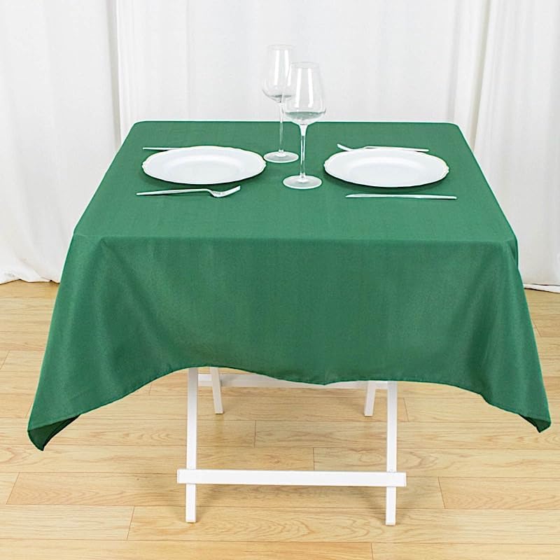 Mantel cuadrado de poliéster de 54 pulgadas color verde cazador de alta calidad, manteles de mesa para bodas, fiestas, eventos, decoración de