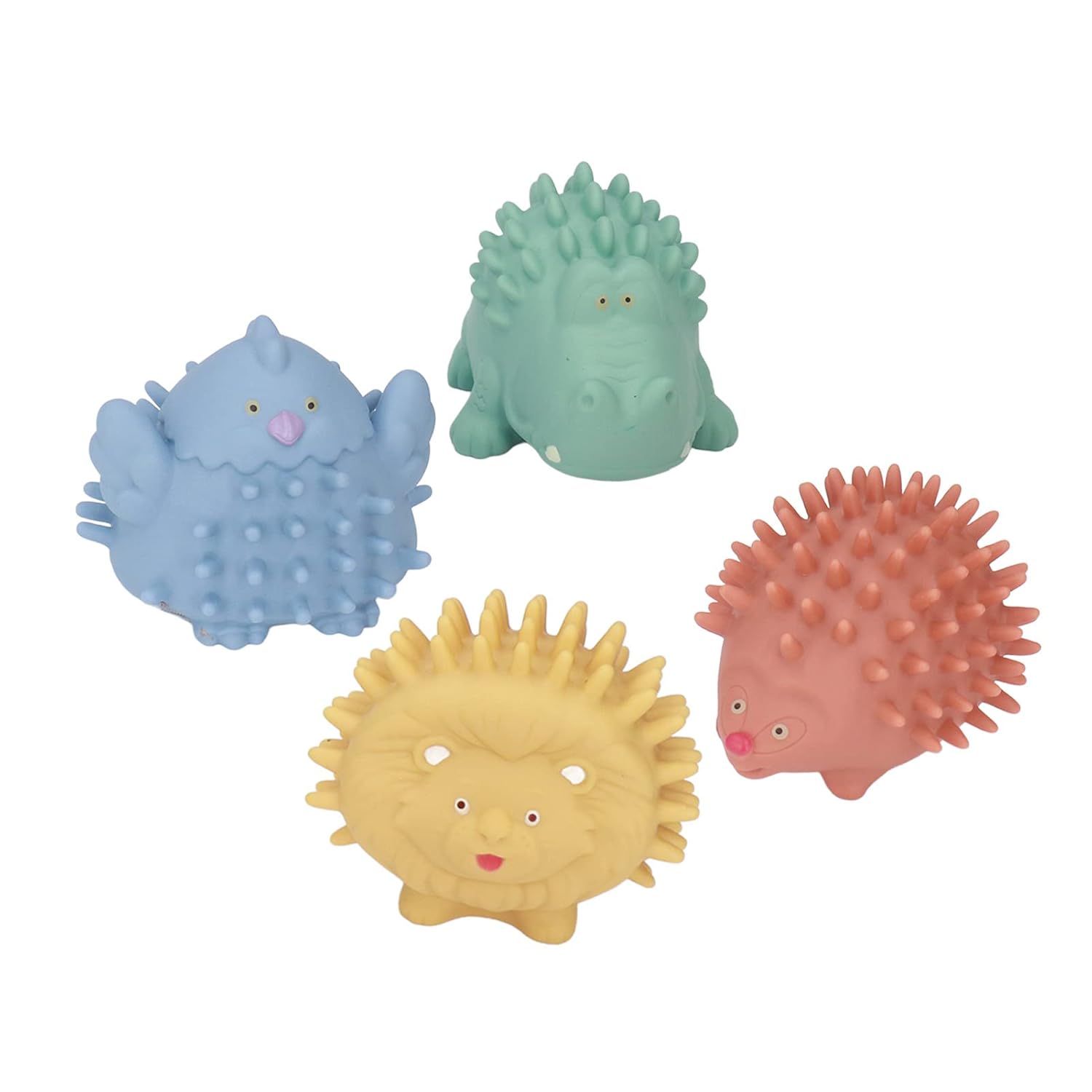 Juego de bolas sensoriales texturizadas para bebés, bolas sensoriales con forma de animal BB Squeaker para niños y niñas de 6 meses en adelante