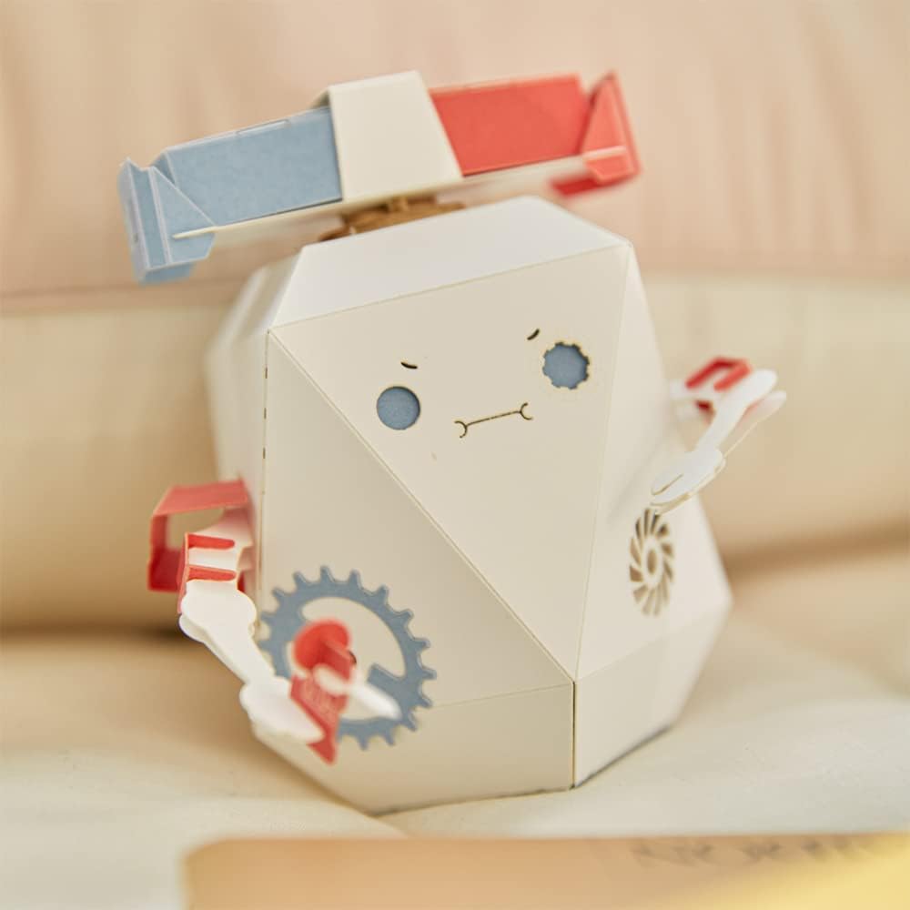 ROBOTRY – Kit de fabricación de robots de papel en movimiento, aprende 5 mecanismos de robot muy básicos (el oficial de policía genial, Poli)