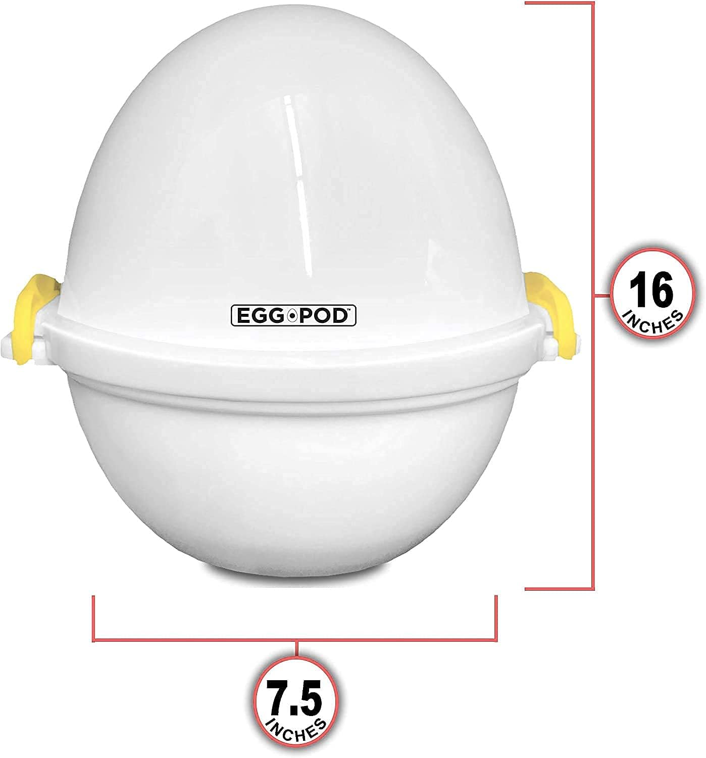 EGG POD by Emson – Máquina para huevos duros para microondas, cocina, caldera y vaporera, 4 huevos duros perfectamente cocidos en menos de 9