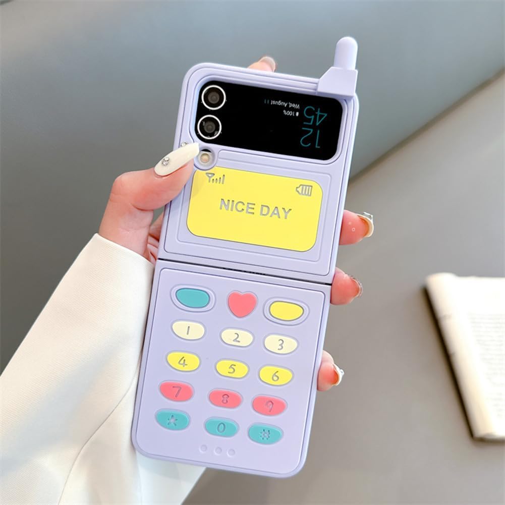 Funda protectora para Samsung Galaxy Z Flip 4 Kawaii para mujer, funda protectora para niñas para Samsung Galaxy Z Flip 4, diseño a prueba de