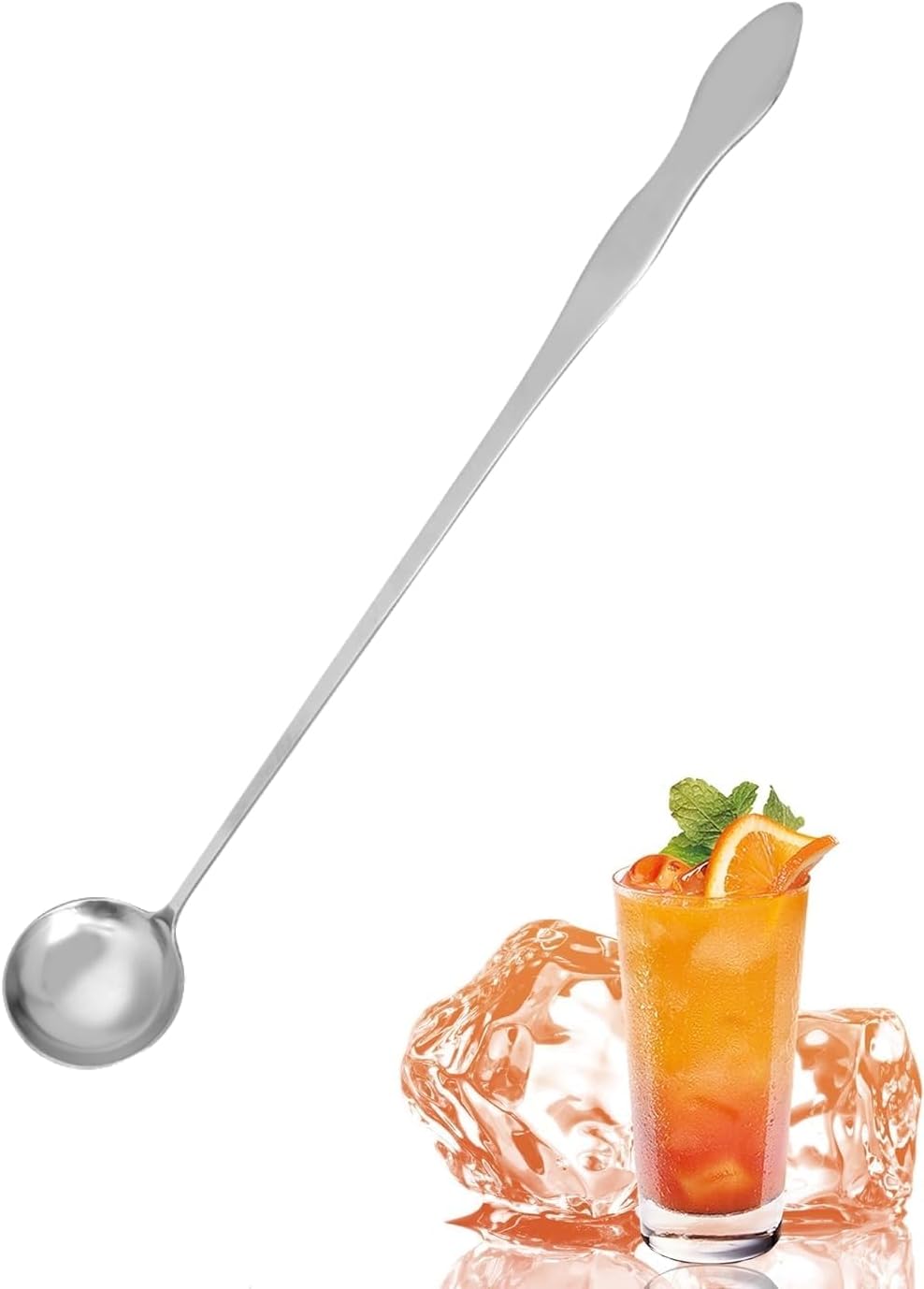 Cuchara agitadora de velas, barra de mango largo de acero inoxidable, cuchara para mezclar, cuchara de café, cuchara de helado, cuchara de postre,