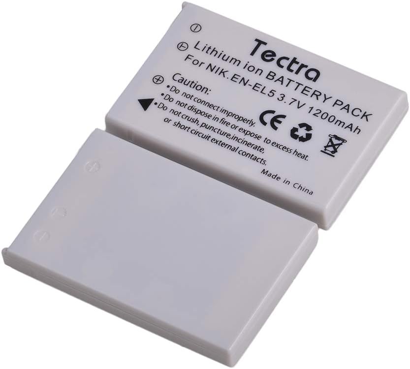 Tectra Batería EN-EL5 ENEL5 para Nikon Coolpix P3, P4, P90, P80, P100, P500, P510, P520, P530, P5000, P6000, S10, 3700, 4200, 5200, 5900, 7 900