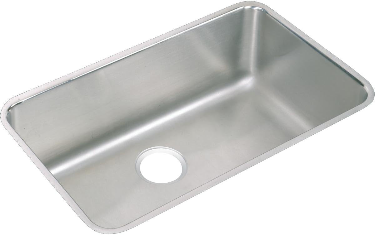 Elkay Lustertone ELUH281612 – Fregadero de cocina de acero inoxidable con un solo tazón