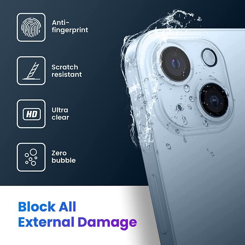 Protector de lente de cámara trasera trasera de vidrio templado para iPhone 1313 Mini – Protector de cobertura completa transparente HD