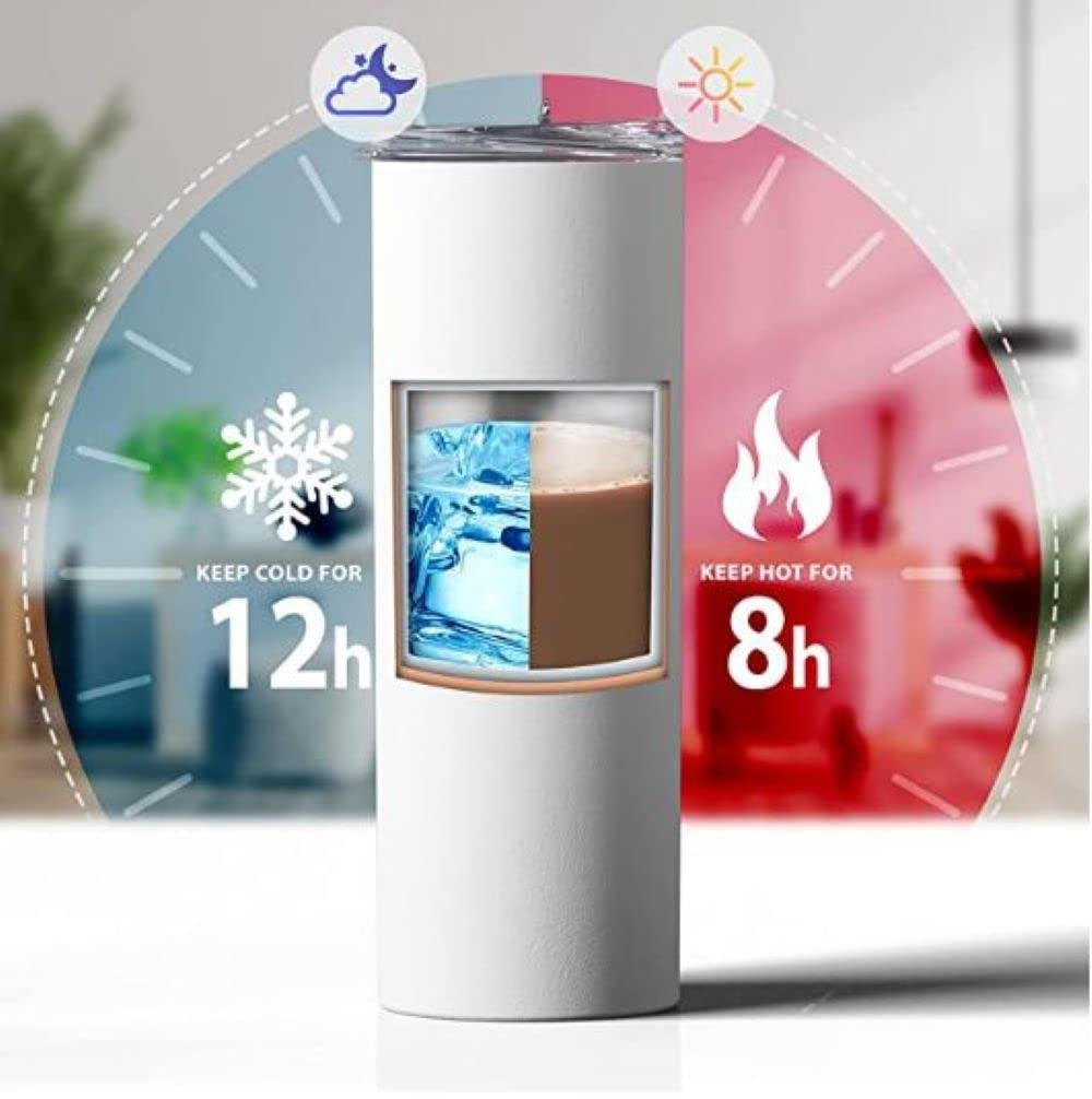 Bebida energética sin azúcar (Red Bull) Vaso recto calientefrío de 20 onzas con tapa y pajita
