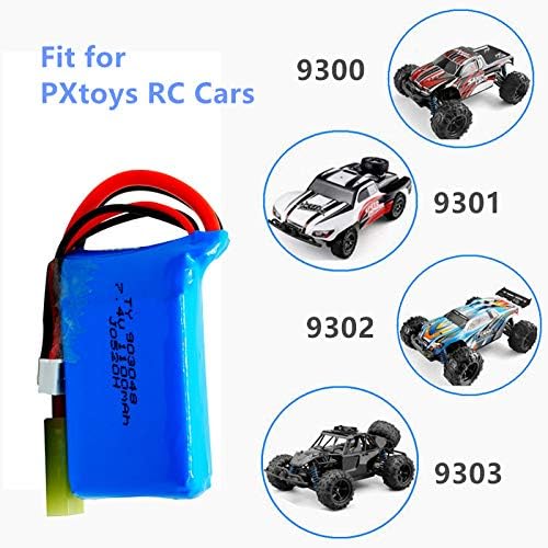 Batería Li-Po de 7.4V 1100mah con pequeño enchufe Tamiya para PXtoys 9300 9301 9301-1 9302 9303 9303-1 118 Escala Rc Car 2 Pack con cargador USB